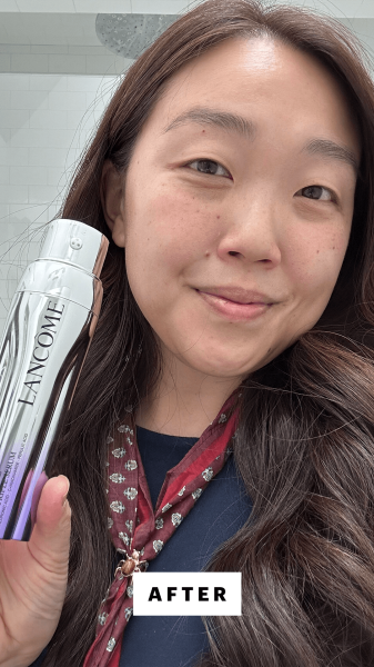 Christa Joanna Lee before applying the Lancôme Rnergie H.C.F. Triple Serum